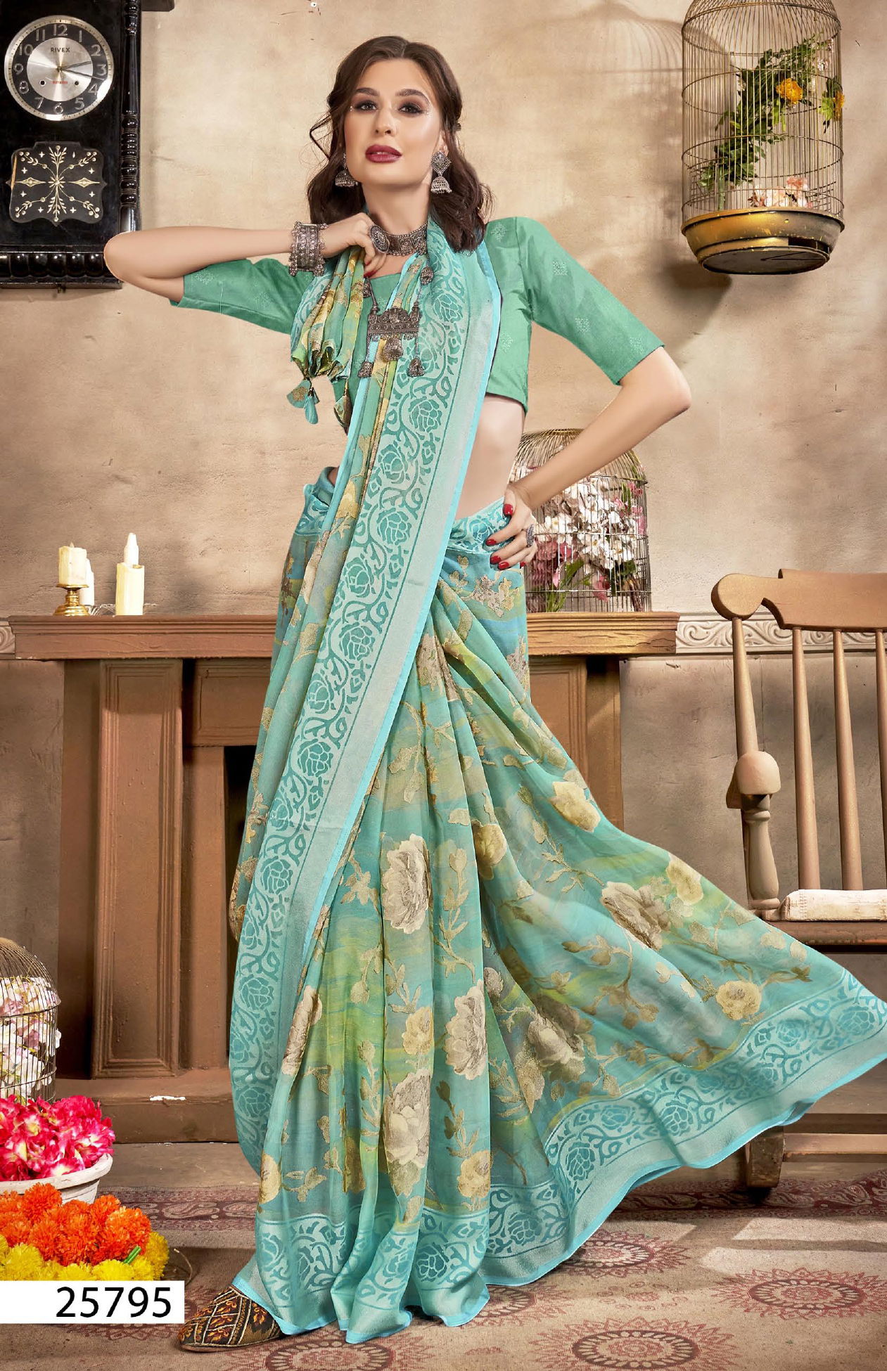 Inaaya By Vallabhi Printed Moss Georgette Sarees Wholesale Market In Surat